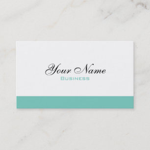 White and Turquoise Minimalist Business Card