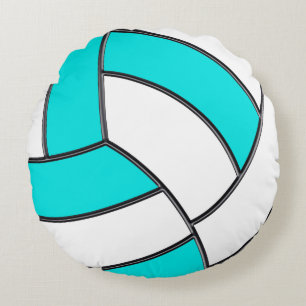 White and Turquoise Volleyball Pillow Change