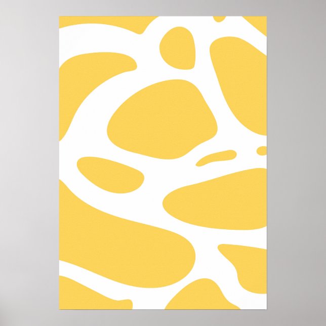 White and yellow abstract art poster (Front)