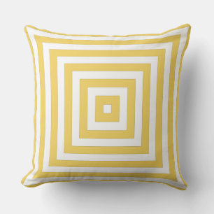 White And Yellow  Box Pattern - Throw Pillow