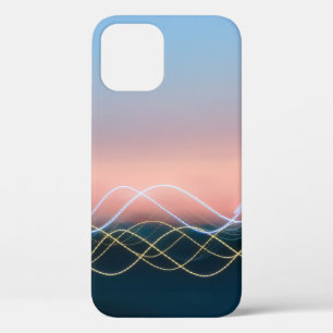 White and yellow curve lines iPhone 12 case