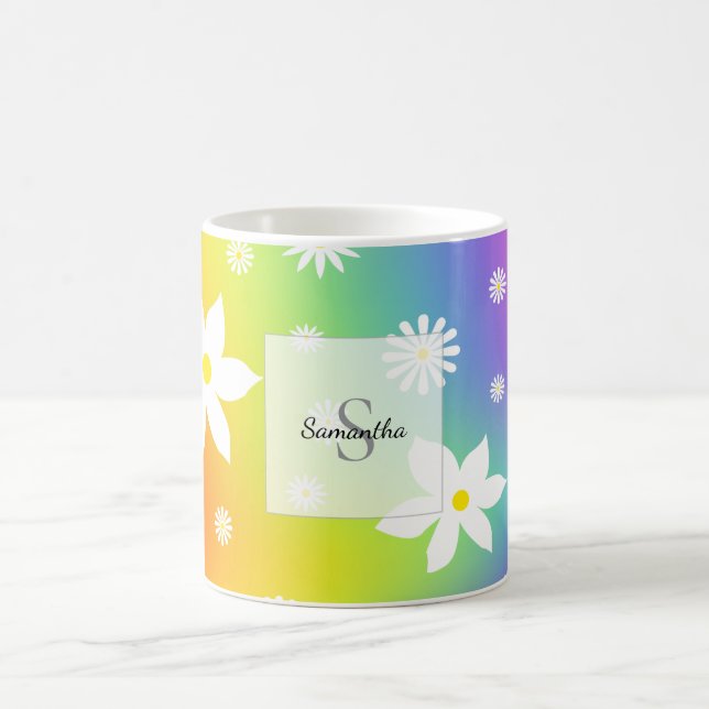 White and Yellow Daisies  Mug (Center)