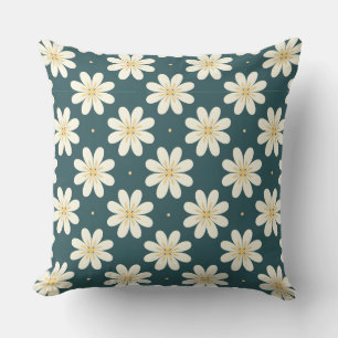 White and Yellow flower pattern Cushion