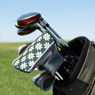 White and Yellow flower pattern Golf Head Cover