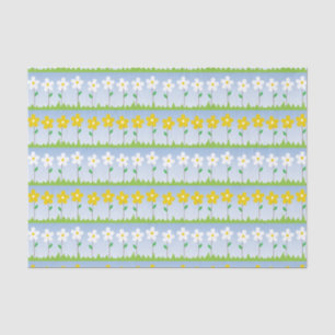 White and Yellow Flowers Tissue Paper