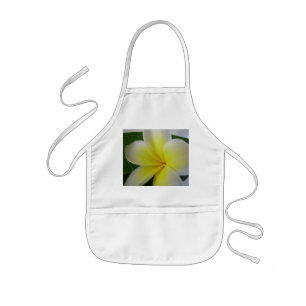 White And Yellow Frangipani Kids Apron