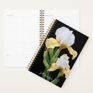White and Yellow Irises Floral Planner