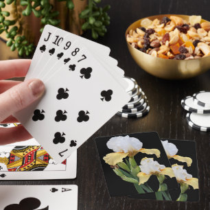 White and Yellow Irises Floral Playing Cards