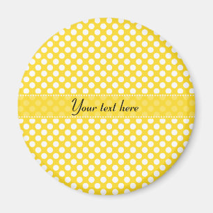 White and Yellow Polka Dot Magnet