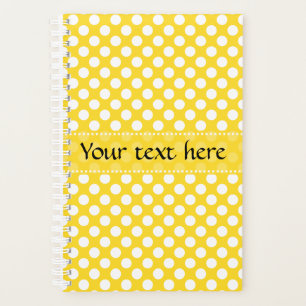 White and Yellow Polka Dot Planner