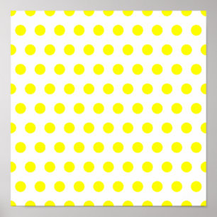 White and Yellow Polka Dot Poster