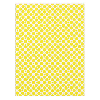 White and Yellow Polka Dots Pattern Tablecloth