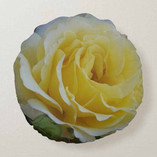White and Yellow Rose Throw Pillow (Back)