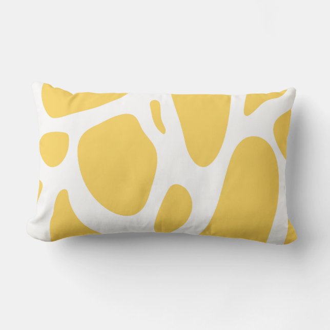 White and yellow spring lumbar throw pillow (Front)