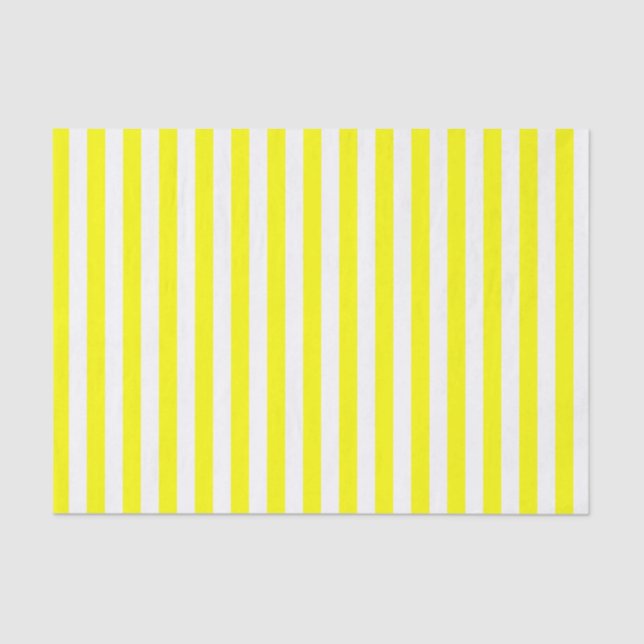 White and Yellow Stripes Tissue Paper (Front)