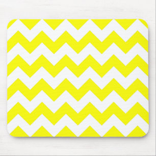 White and Yellow Zigzag Pattern Mouse Mat