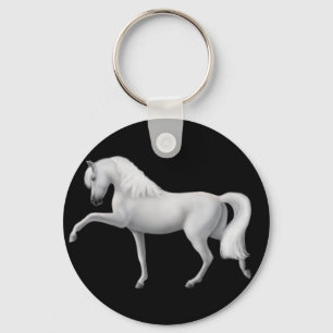 White Andalusian Horse Keychain