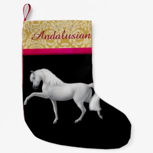 White Andalusian Spanish Horse Christmas Stocking