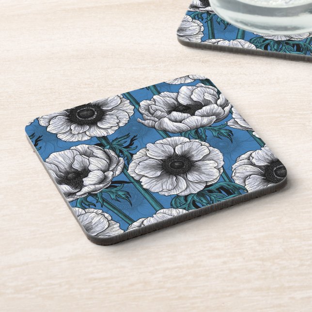 White anemone garden coaster (Left Side)