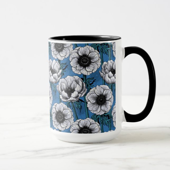 White anemone garden mug (Right)