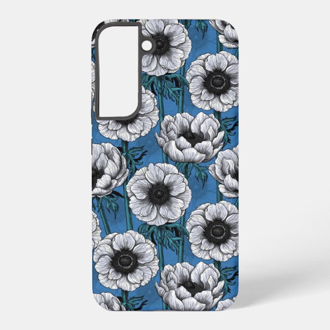 White anemone garden samsung galaxy s22+ case (Back)