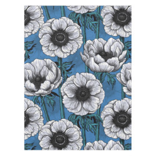 White anemone garden tablecloth