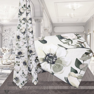 White Anemones Green Eucalyptus Wedding Tie