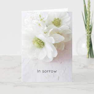 White anemones on texture sympathy card