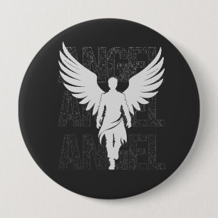 White Angel 10 Cm Round Badge