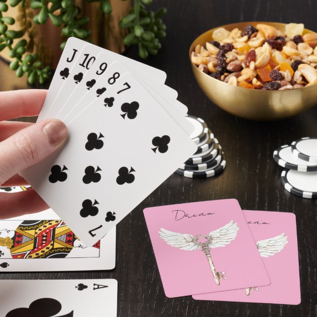 White Angel Feathers Key Playing Cards (In Situ)