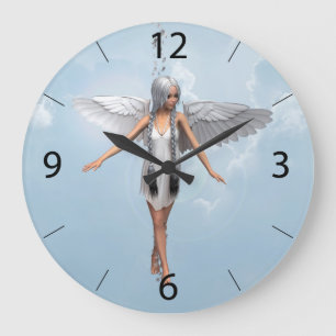 White Angel Large Clock