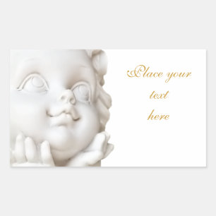 White Angel Rectangular Sticker