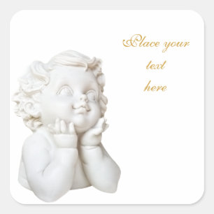 White Angel Square Sticker