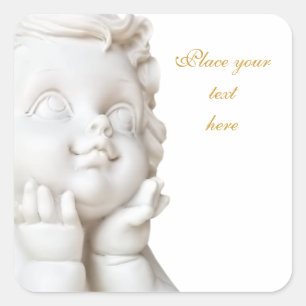 White Angel Square Sticker