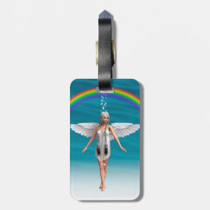 White Angel under the Rainbow Luggage Tag