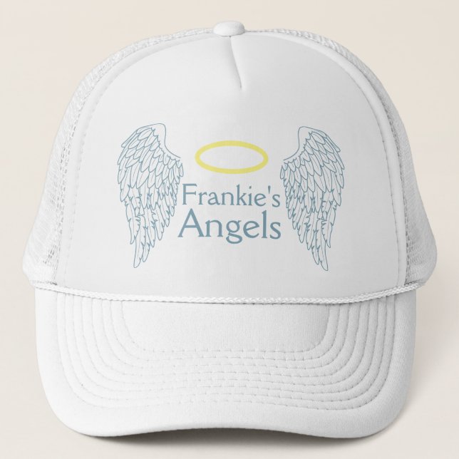 White Angel Wings and Gold Halo Trucker Hat (Front)