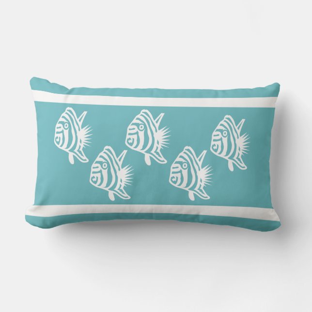White Angelfish on soft blue pillow (Front)