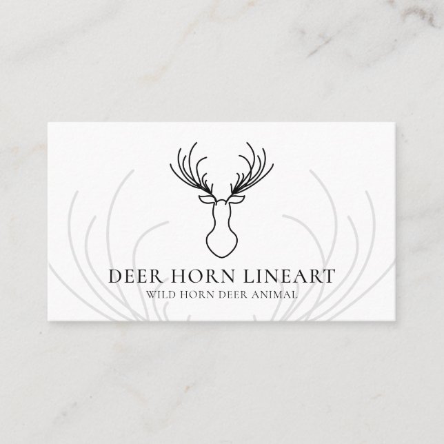 White Animal Horn Deer Business Card (Front)