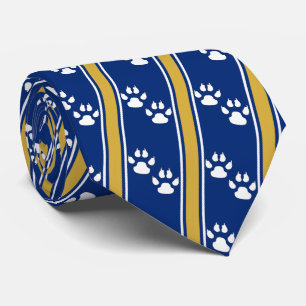 White Animal Paw Claw Prints Team Sports Necktie