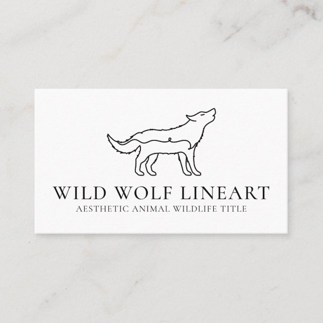 White Animal Wild Nature Wolf Business Card (Front)