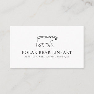 White Animal Wild Polar Bear Business Card