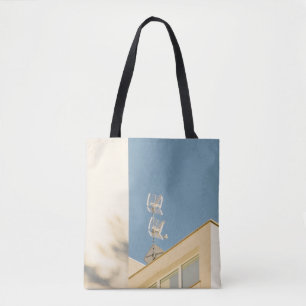 WHITE ANTENNA ON BUILDING TOTE BAG