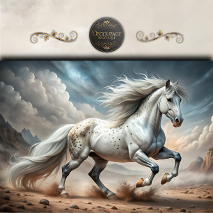 White Appaloosa Horse Art Decoupage Tissue Paper