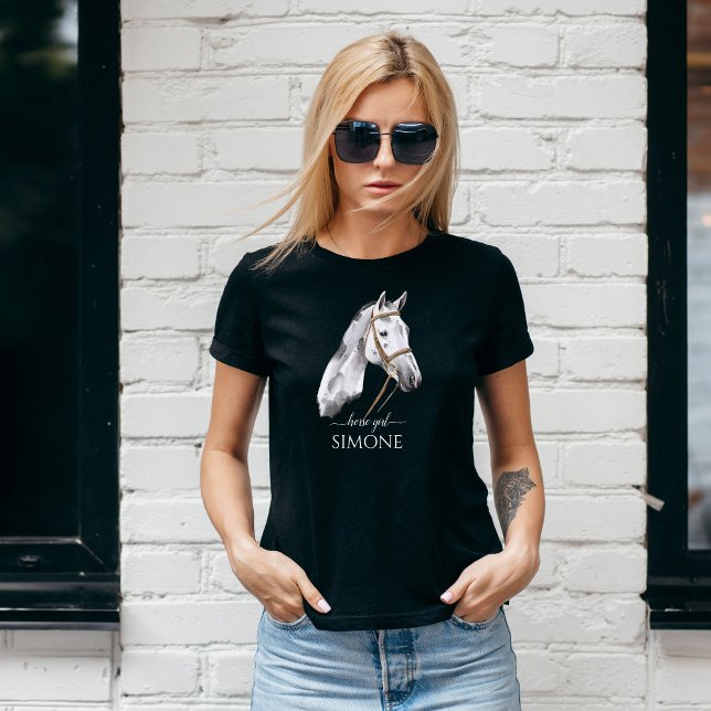 White Appaloosa horse portrait cowgirl equestrian  T-Shirt (Creator Uploaded)