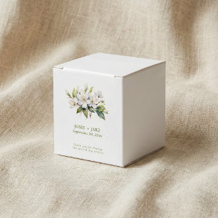 White apple blossom flower favour box