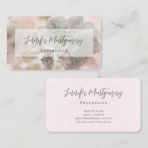 White Apple Blossom Photograph Business Card