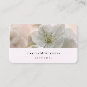 White Apple Blossom Photograph Business Card