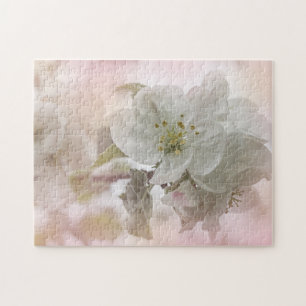 White Apple Blossom Photograph Jigsaw Puzzle