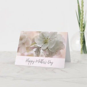 White Apple Blossom Photograph Mother's Day Card