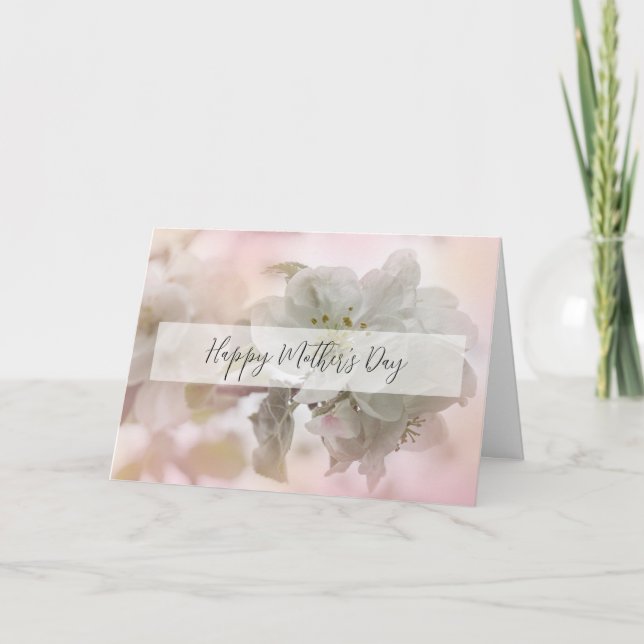 White Apple Blossom Photograph Mother's Day Card (Front)